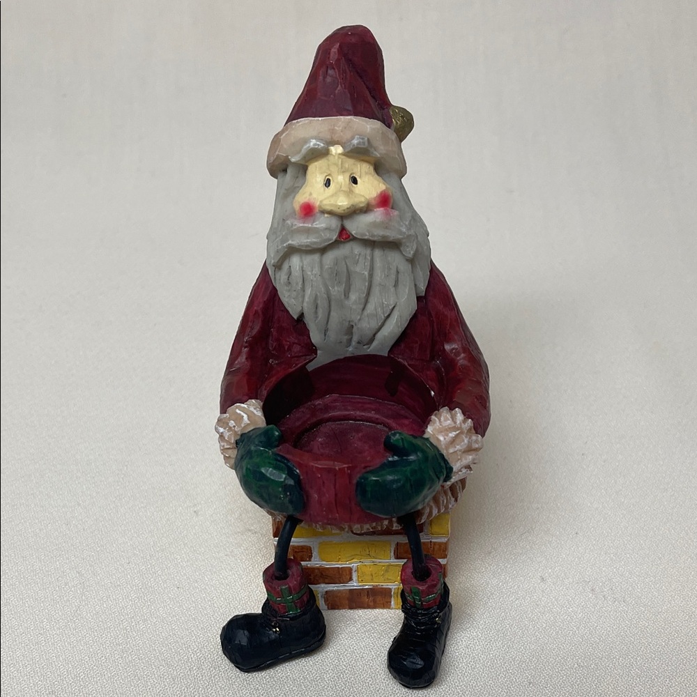 Jolly Vintage Santa Claus Candle Holder